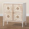 Baxton Studio Favian Classic and Traditional  White and Weathered Brown Finished Wood and White Metal Sideboard 223-12477-ZORO